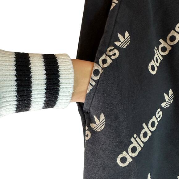 Adidas Originals Logomania Repeat Logo Track Pants Black Tan Small Blokecore Y2K - Picture 5 of 10